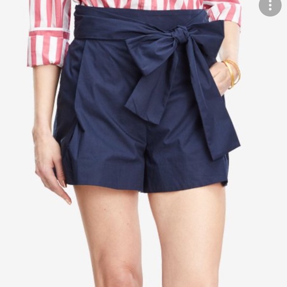J. Crew Pants - J crew navy dress shorts with bow NWT Size 12
